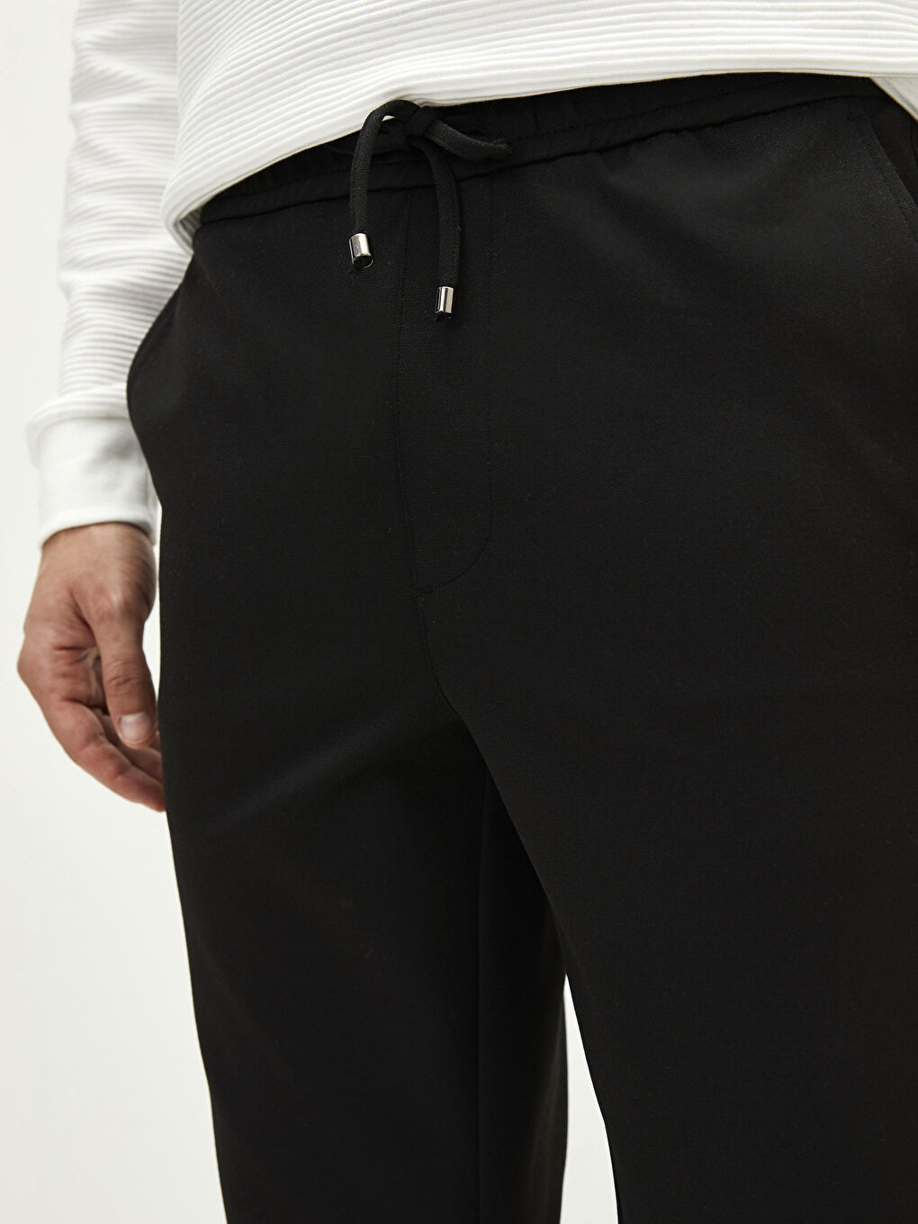 Men's Slim Fit Elastic Waist Trousers-3