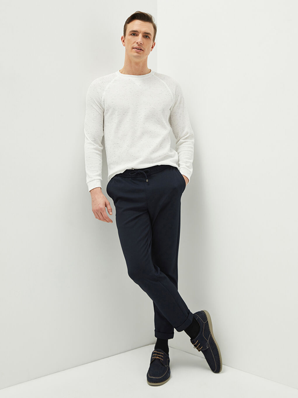Men's Slim Fit Elastic Waist Trousers -W1K829Z8-RFH