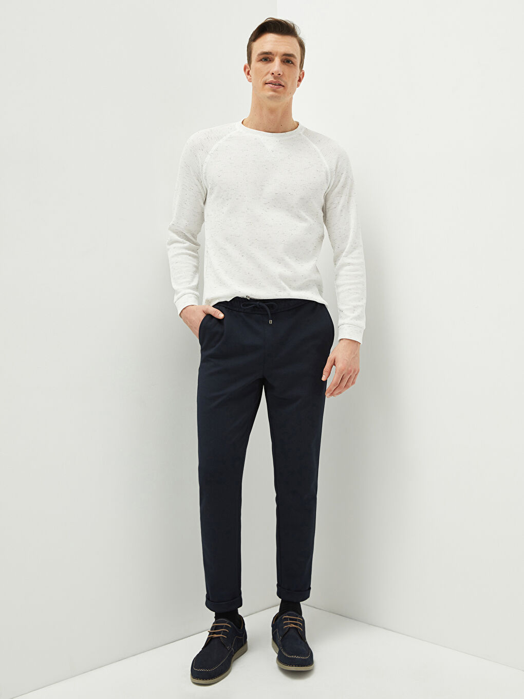Men's Slim Fit Elastic Waist Trousers -W1K829Z8-RFH