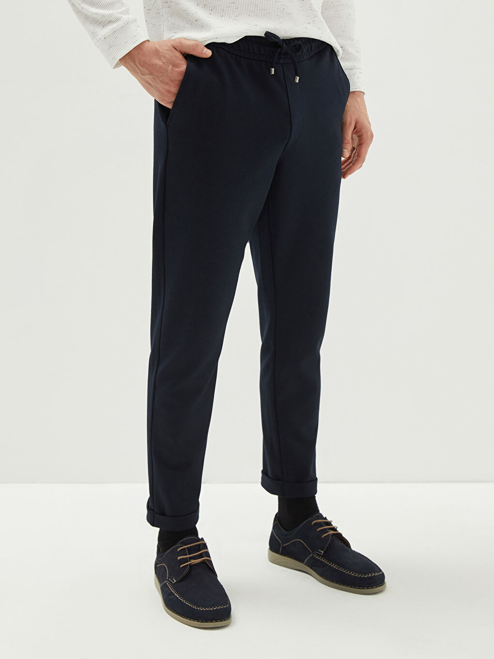 Men's Slim Fit Elastic Waist Trousers -W1K829Z8-RFH