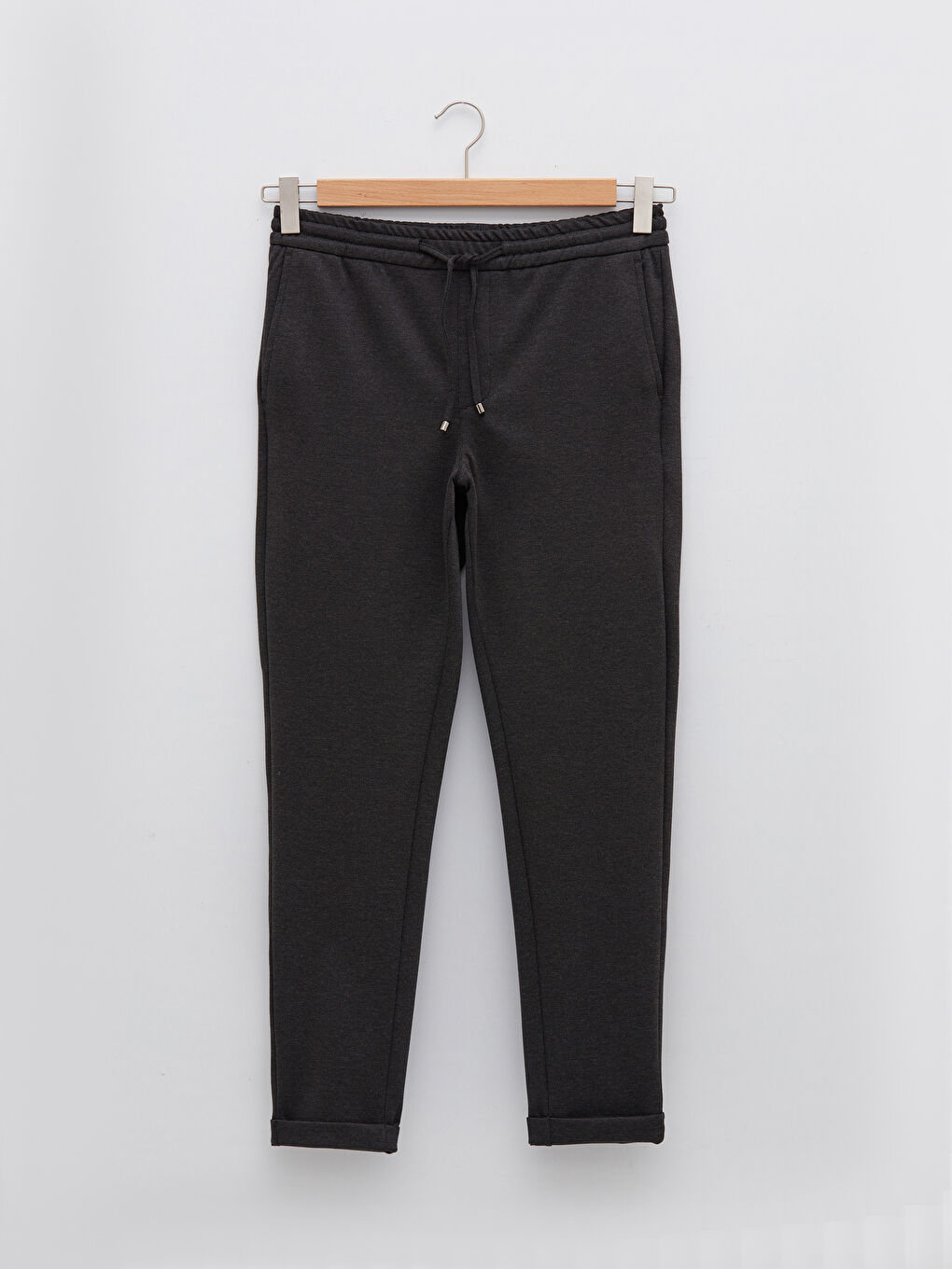 Antrasit Dar Kalıp Beli Lastikli Erkek Pantolon-5