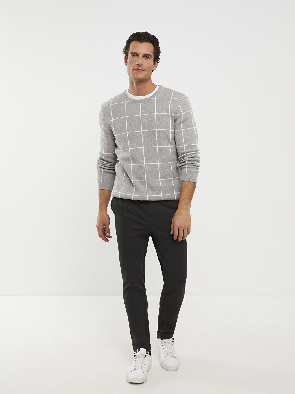 Antrasit Dar Kalıp Beli Lastikli Erkek Pantolon