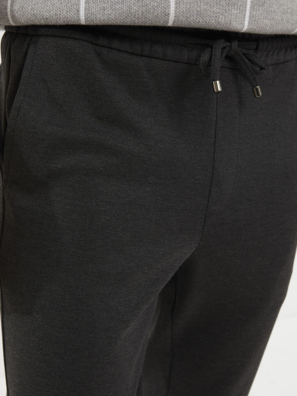 Antrasit Dar Kalıp Beli Lastikli Erkek Pantolon-3