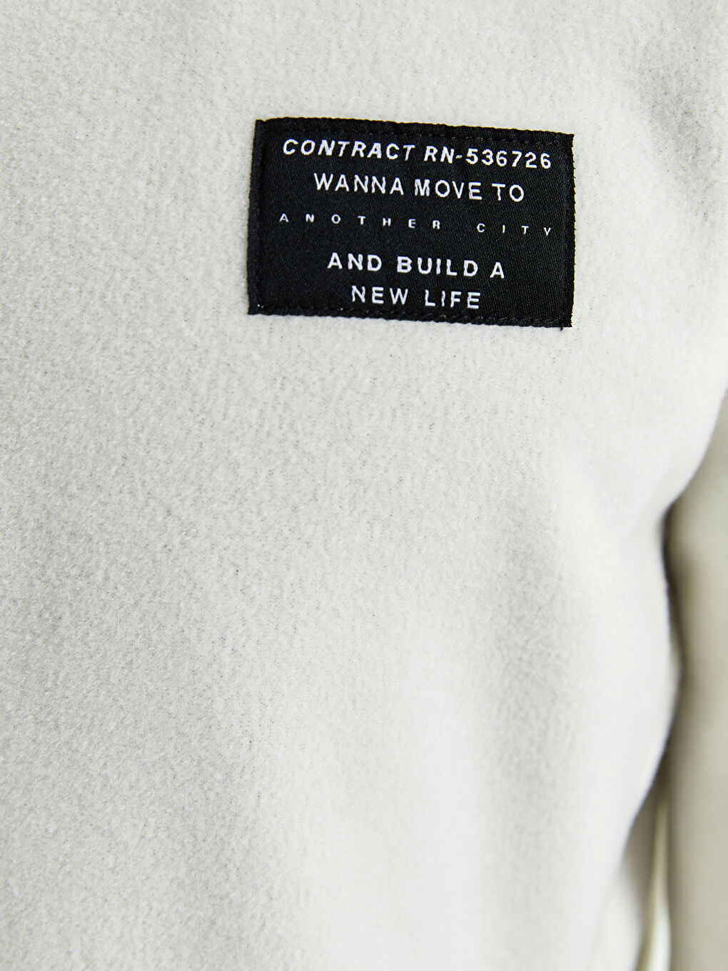 Beyaz Standart Kalıp Dik Yaka Kalın Erkek Polar Hırka-3