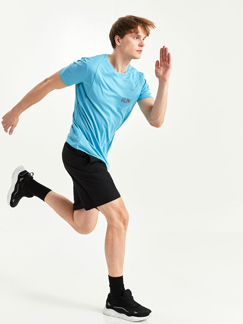 Siyah Standart Kalıp Erkek Spor Şort