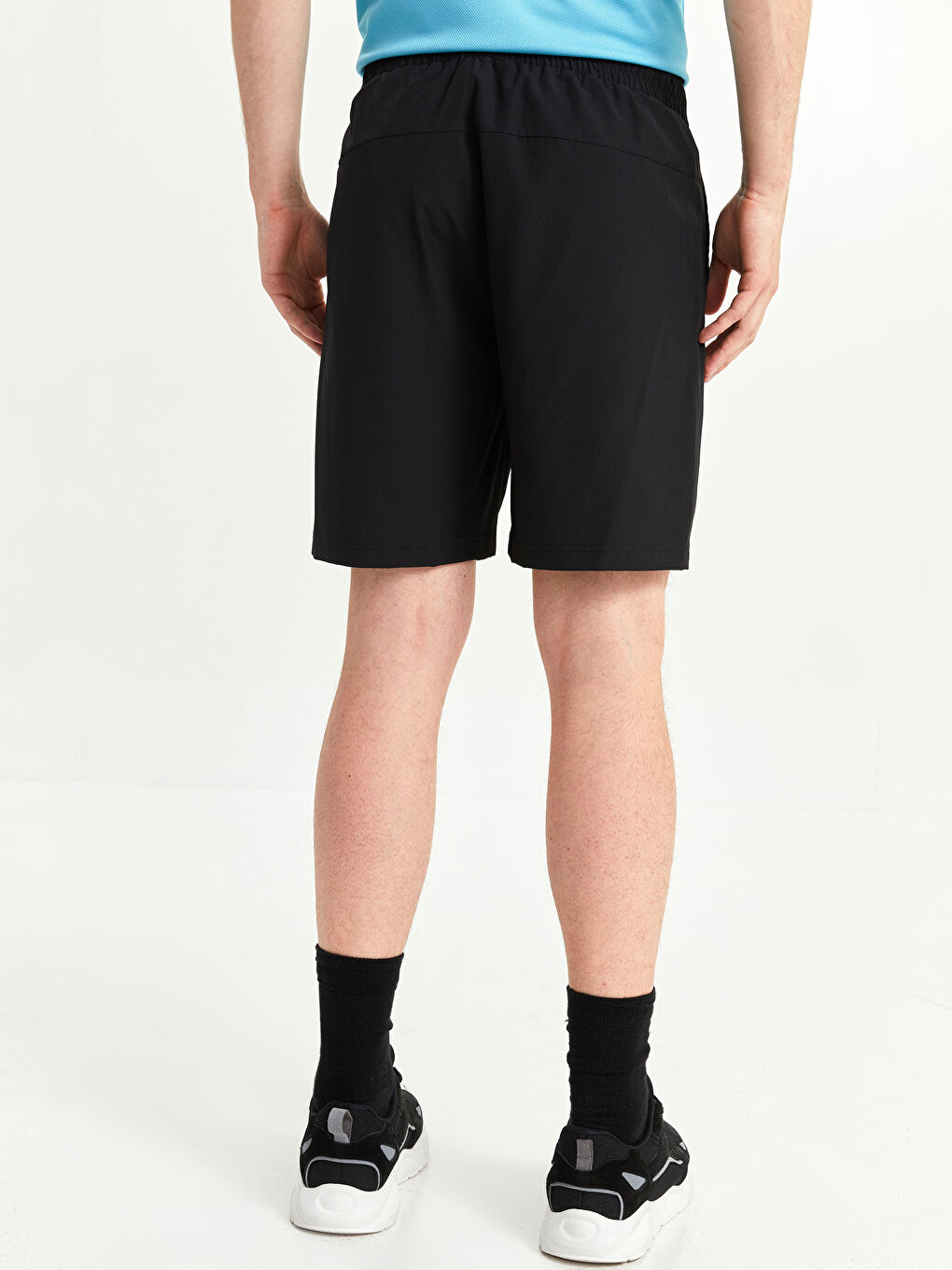 Siyah Standart Kalıp Erkek Spor Şort-6