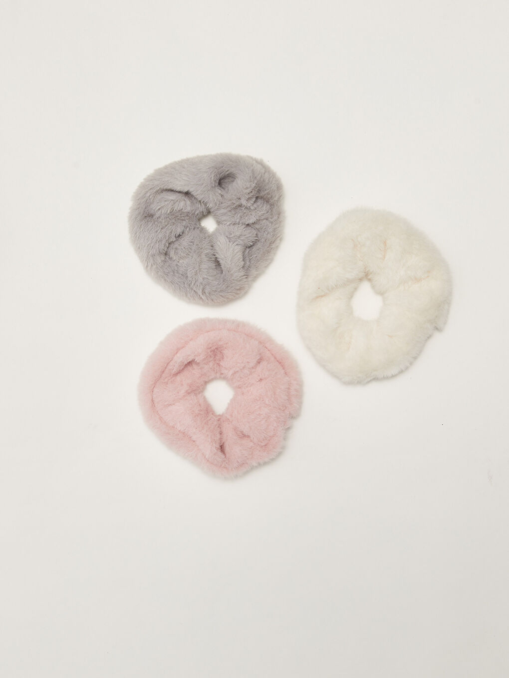 Karışık Pelüş Kadın Lastikli Saç Tokası 3'lü-3