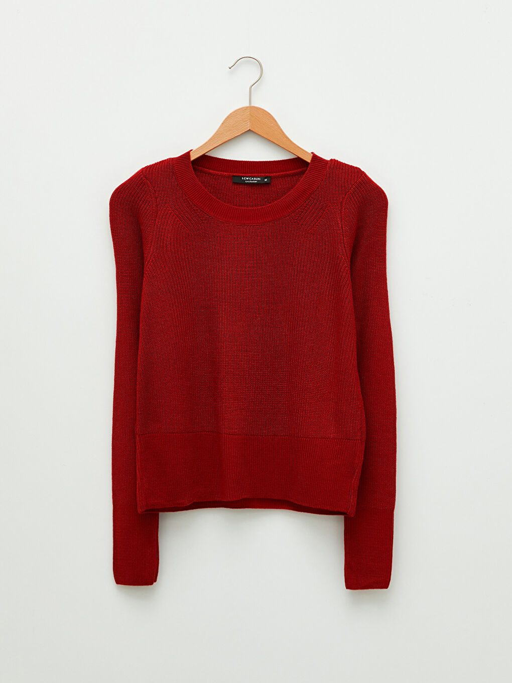 Kahverengi Bisiklet Yaka Düz Uzun Kollu Kadın Triko Kazak-5