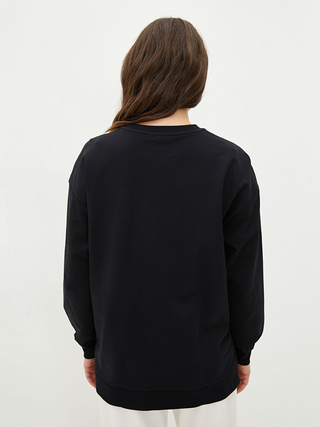 Crew Neck Mickey Mouse Printed Long Sleeve Maternity Sweatshirt-4