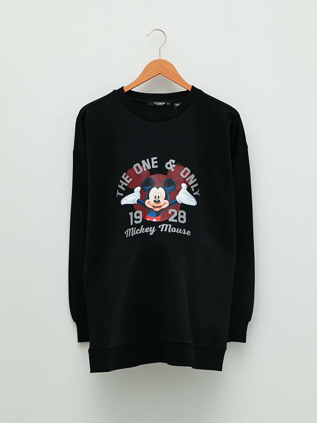 Crew Neck Mickey Mouse Printed Long Sleeve Maternity Sweatshirt-5