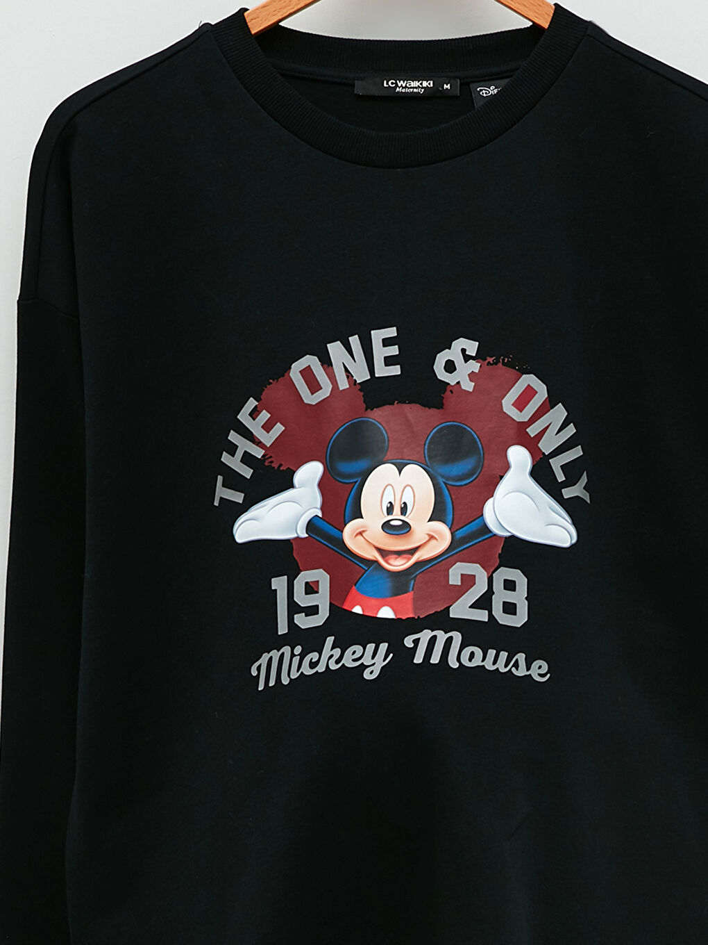 Crew Neck Mickey Mouse Printed Long Sleeve Maternity Sweatshirt-7