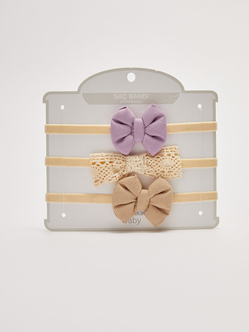 Fiyonk Detaylı Kız Bebek Saç Bandı 3'lü-2