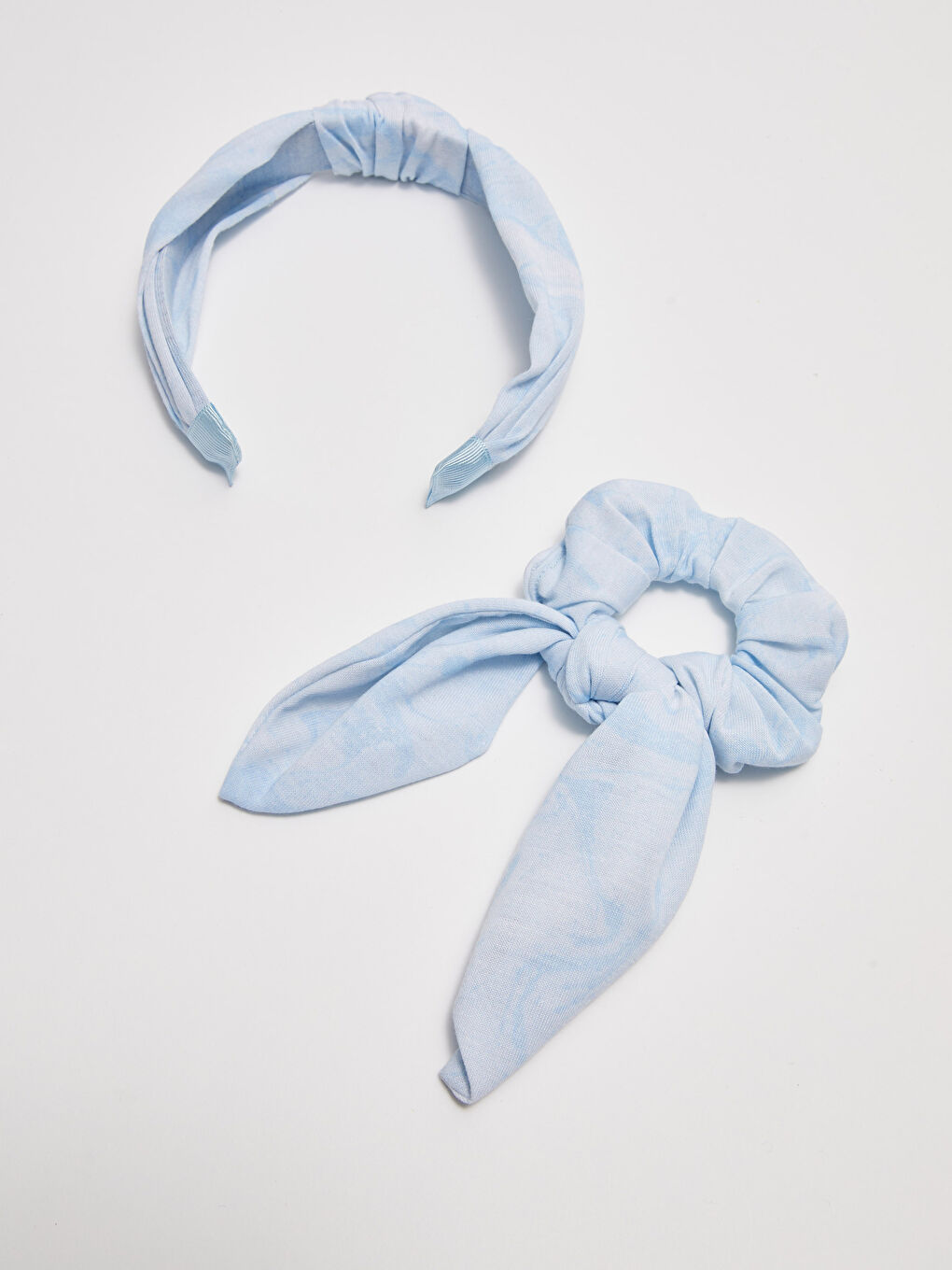 مشبك وربطة شعر نسائية مرنة بصباغة ربطة العنق-1