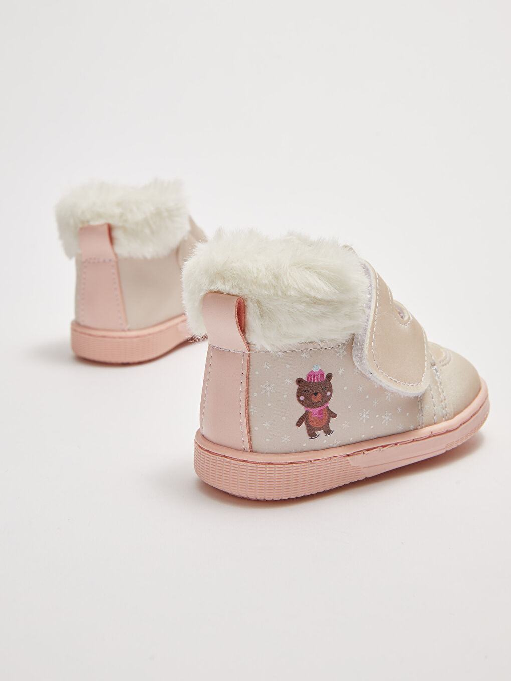 Pembe Deri Görünümlü Cırt Cırtlı Kız Bebek Yürüme Öncesi Bot-4