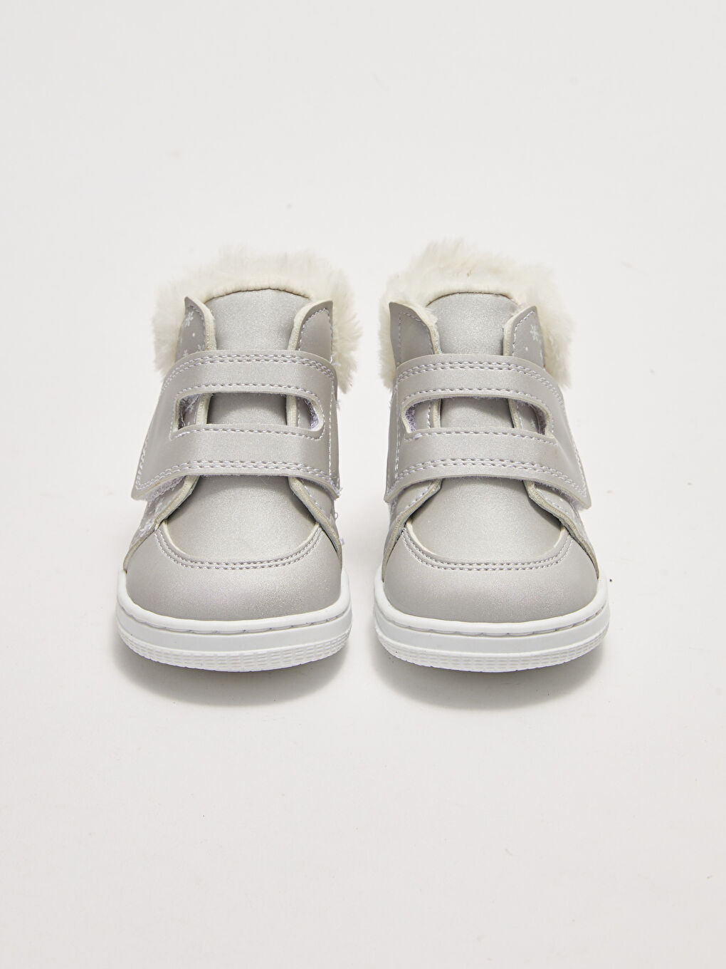 Gri Deri Görünümlü Cırt Cırtlı Kız Bebek Yürüme Öncesi Bot-1