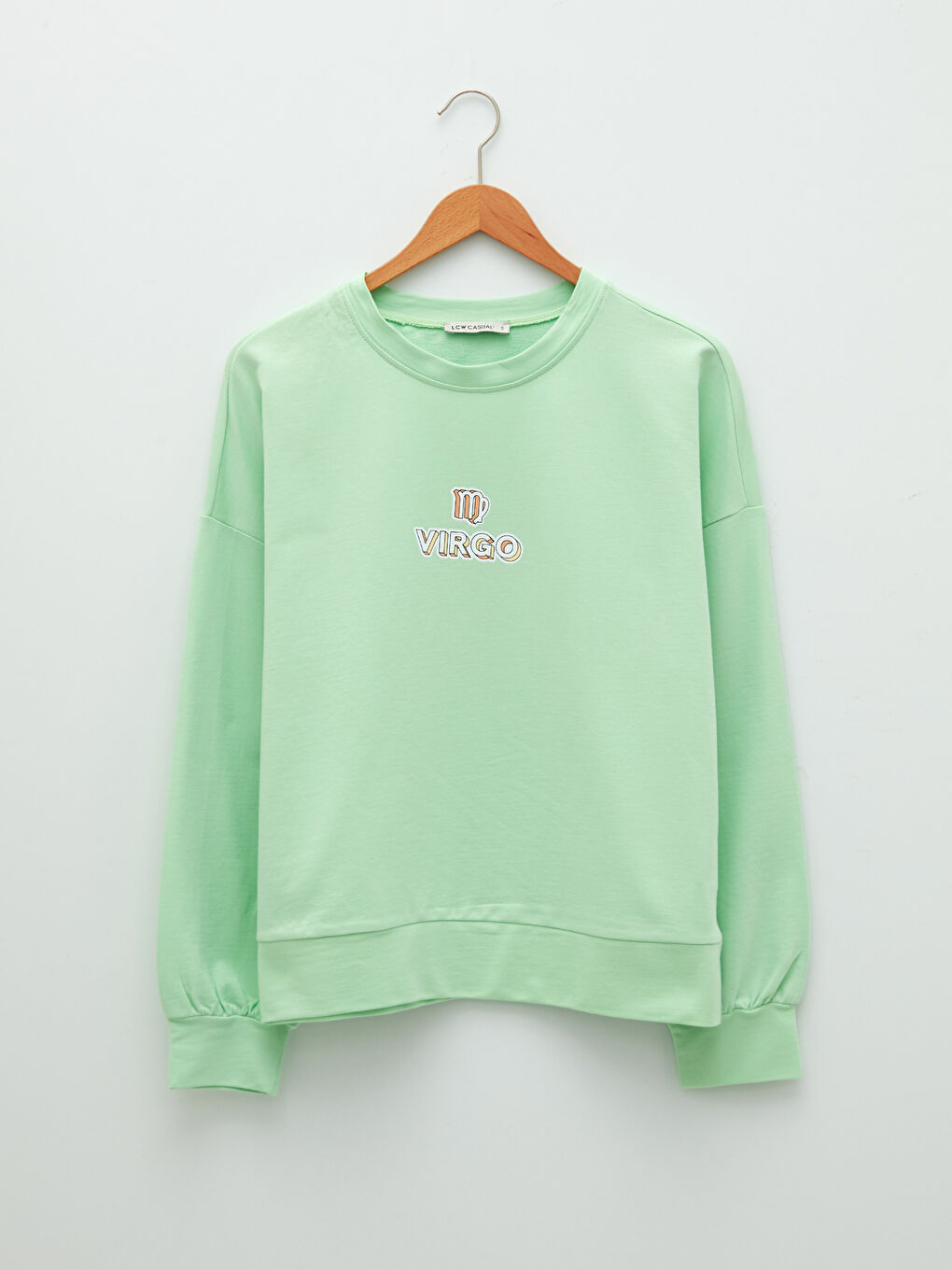 Rundhalsausschnitt Bedruckt Langarm Damen Sweatshirt-4