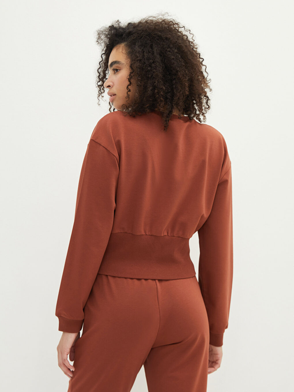 LCW Vision Rundhalsausschnitt Schlicht Langarm Damen-Sweatshirt -W1K990Z8-KYS