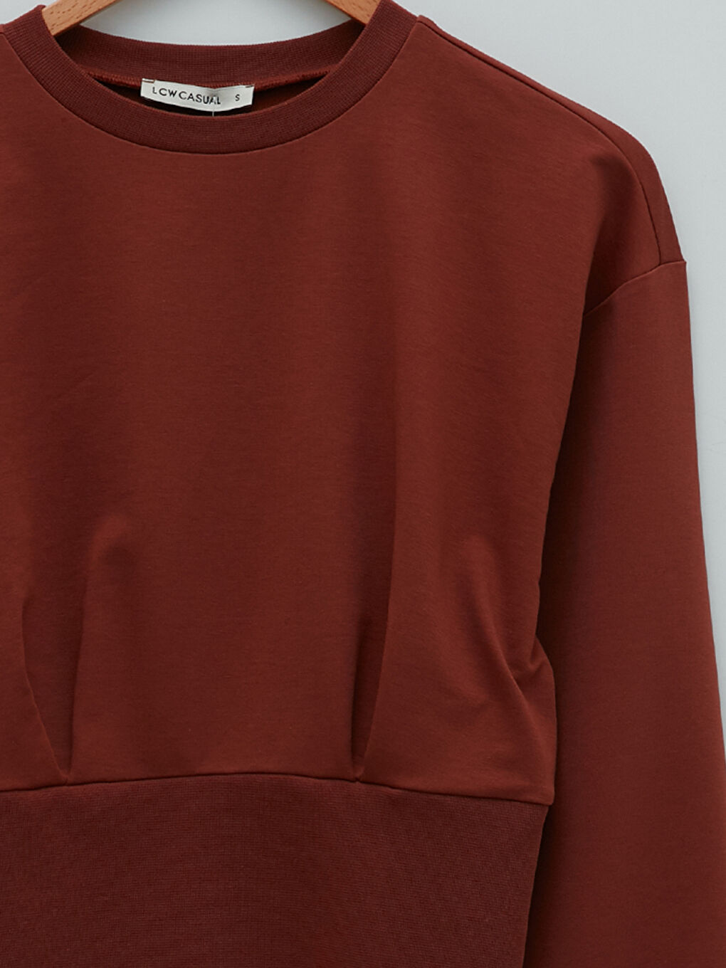 LCW Vision Rundhalsausschnitt Schlicht Langarm Damen-Sweatshirt -W1K990Z8-KYS