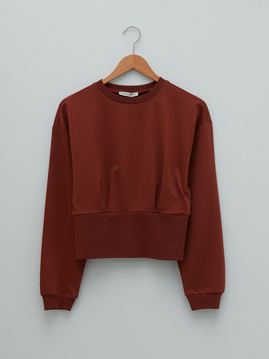 LCW Vision Rundhalsausschnitt Schlicht Langarm Damen-Sweatshirt -W1K990Z8-KYS
