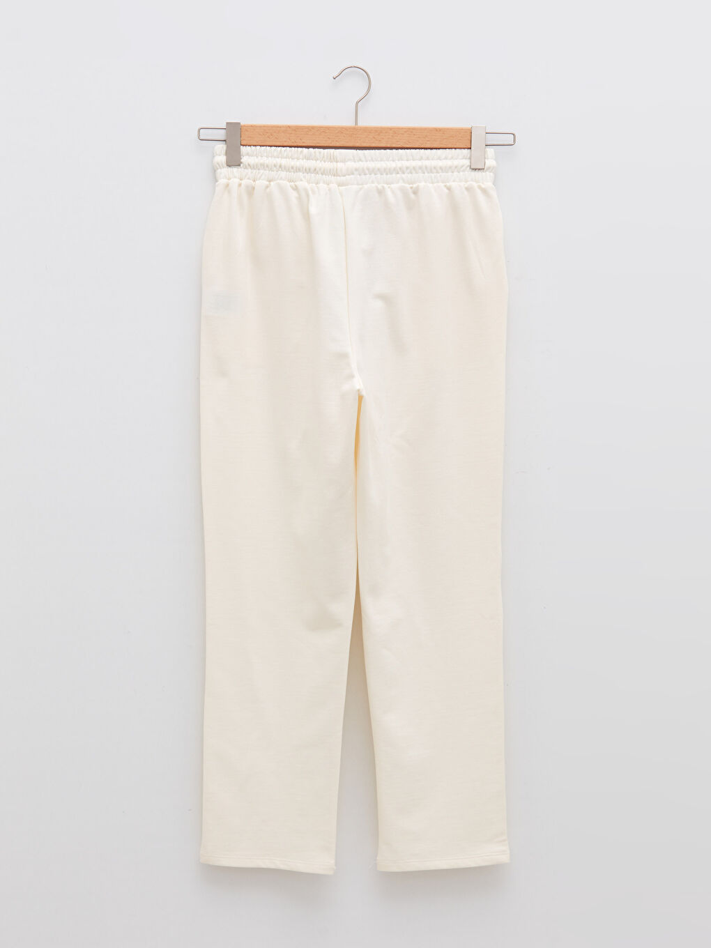 Ekru Beli Lastikli Cep Detaylı Kadın Eşofman Altı-6