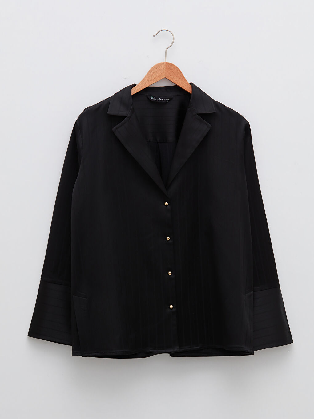 LCW Vision Plain Long Sleeve Oversize Satin Women's Shirt -W1KA22Z8-CVL