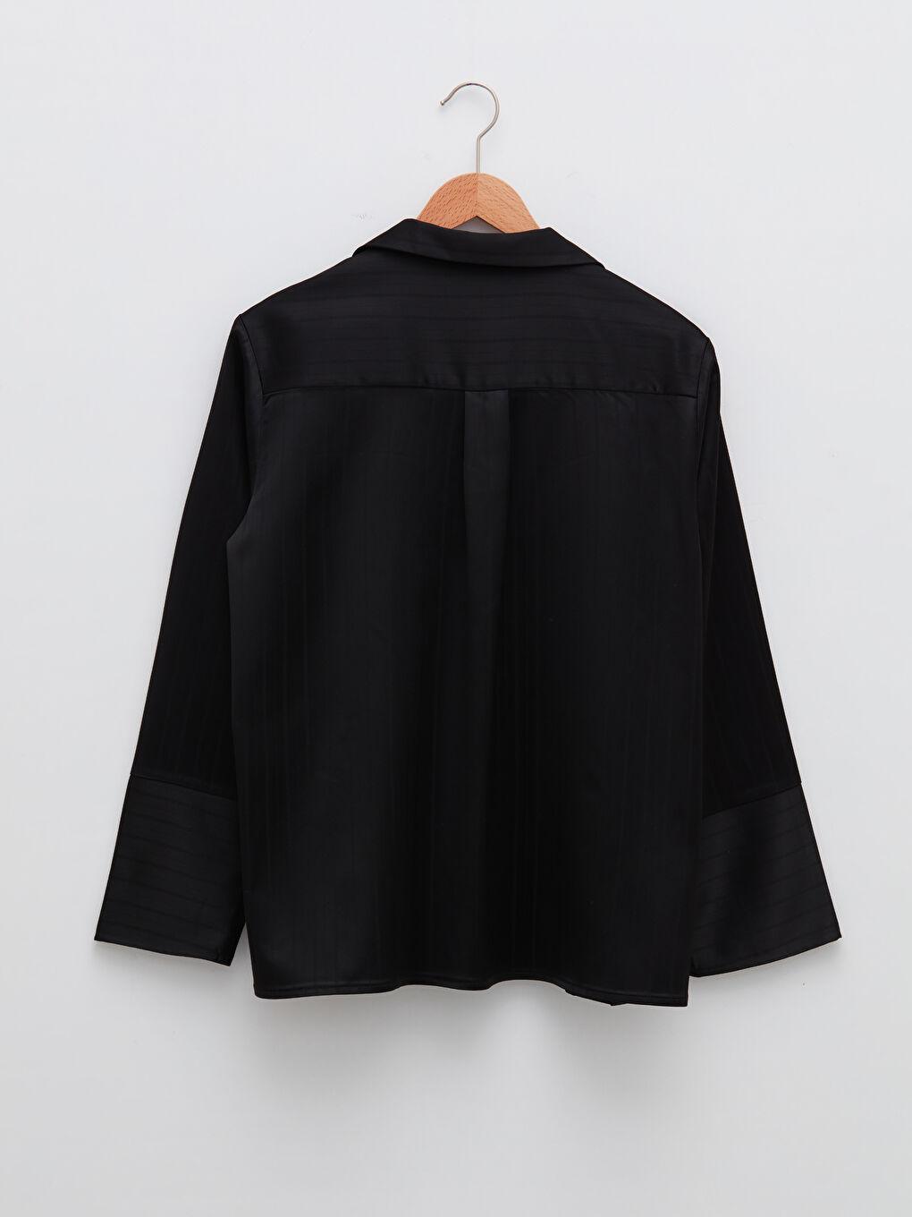 LCW Vision Plain Long Sleeve Oversize Satin Women's Shirt -W1KA22Z8-CVL