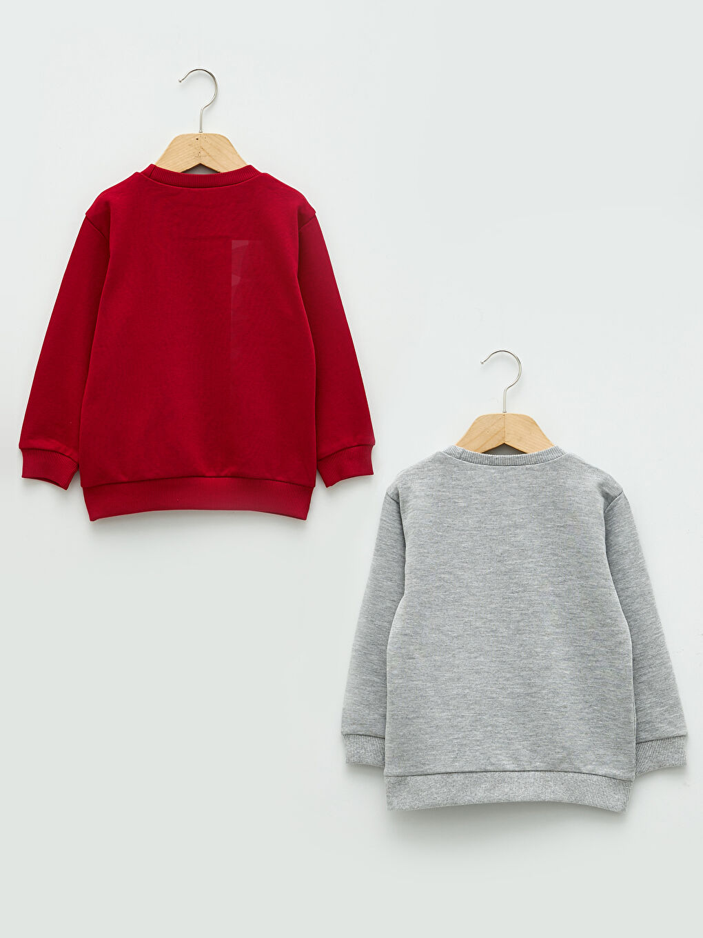 Kırmızı Bisiklet Yaka Uzun Kollu Erkek Bebek Sweatshirt 2'li-1