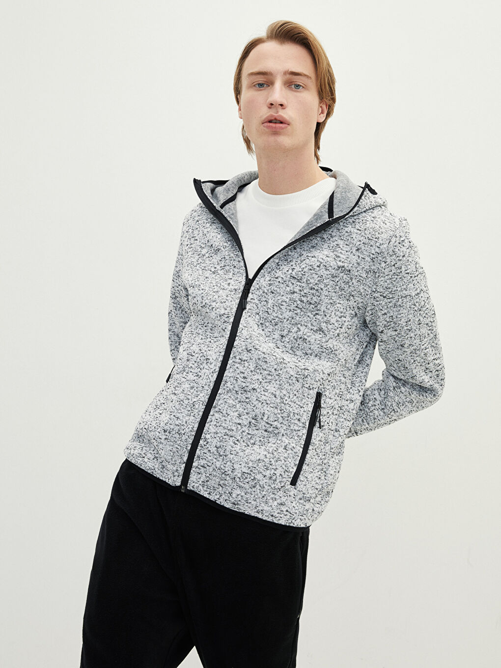 Standard Fit Active Sport Cardigan with Hood -W1KA51Z8-LAL
