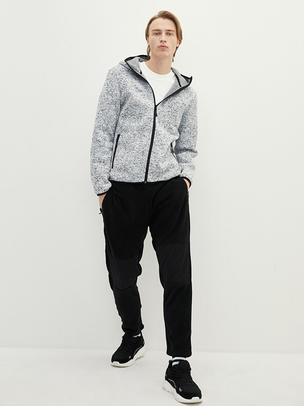 Standard Fit Active Sport Cardigan with Hood -W1KA51Z8-LAL