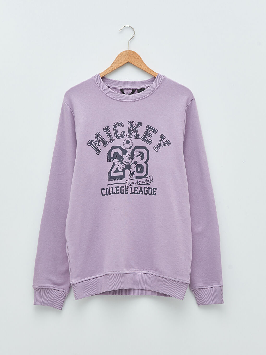 LCW Casual Lila Bisiklet Yaka Uzun Kollu Mickey Mouse Baskılı Erkek Sweatshirt - 5