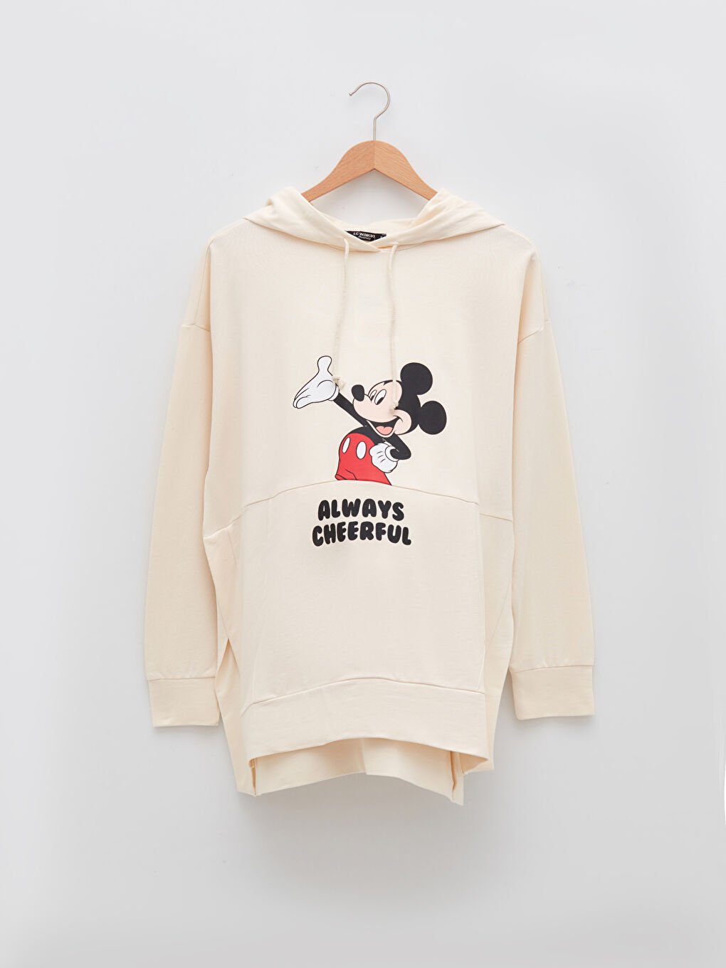 LCWAIKIKI Maternity Ekru Mickey Mouse Baskılı Uzun Kollu Hamile Hoodie - 5