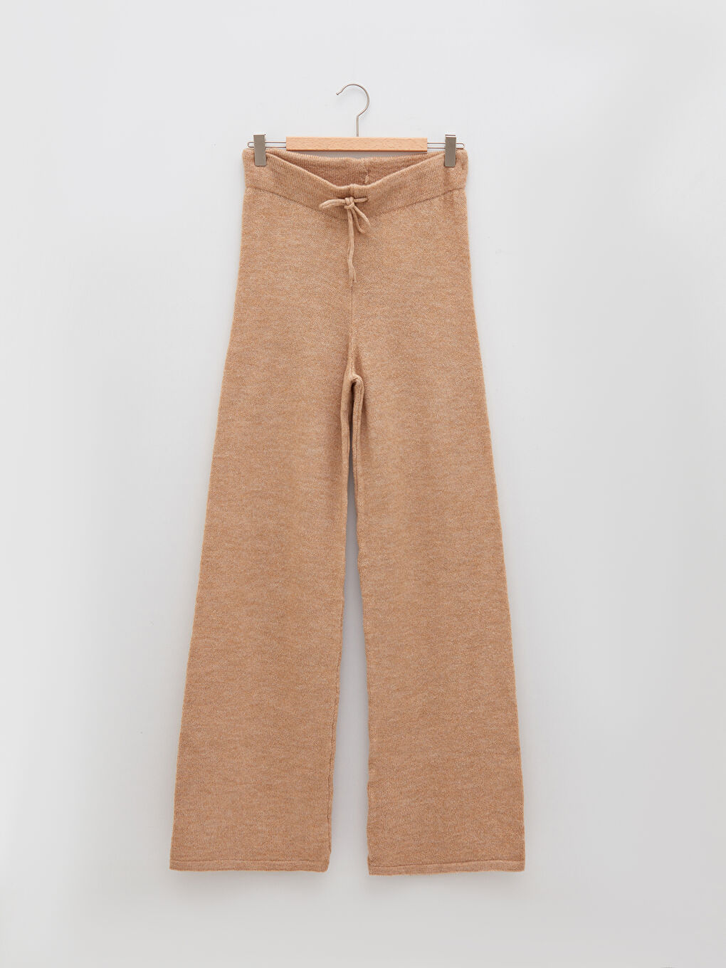 Elastic Waist Straight Knitwear Women's Trousers-5