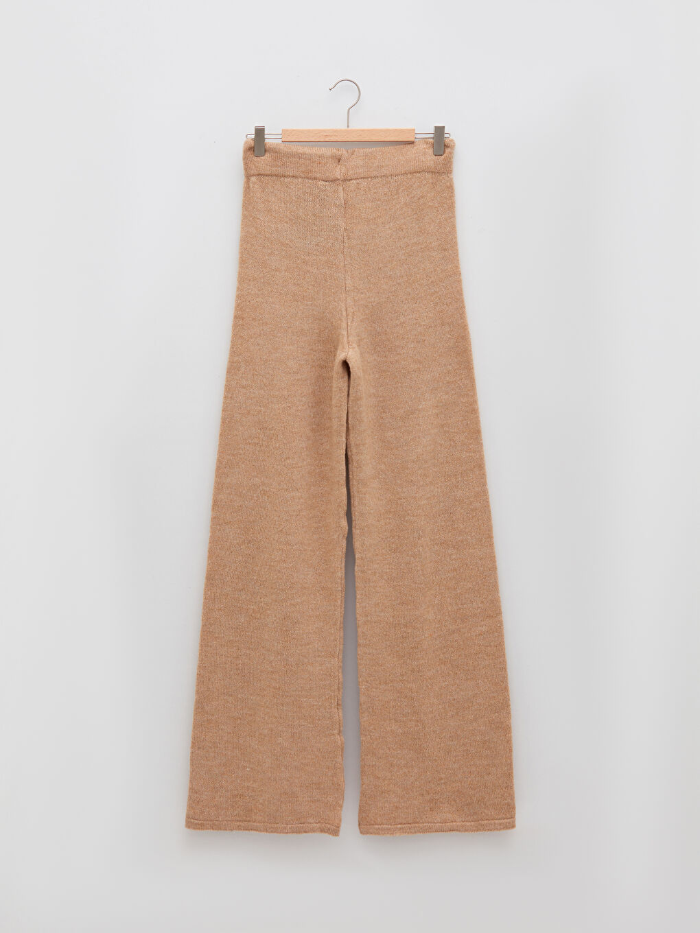 Elastic Waist Straight Knitwear Women's Trousers-6