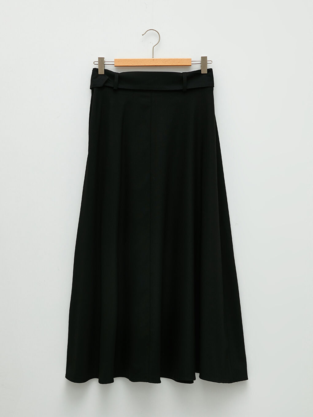 Women's Waist Belt Detailed Straight Skirt-6