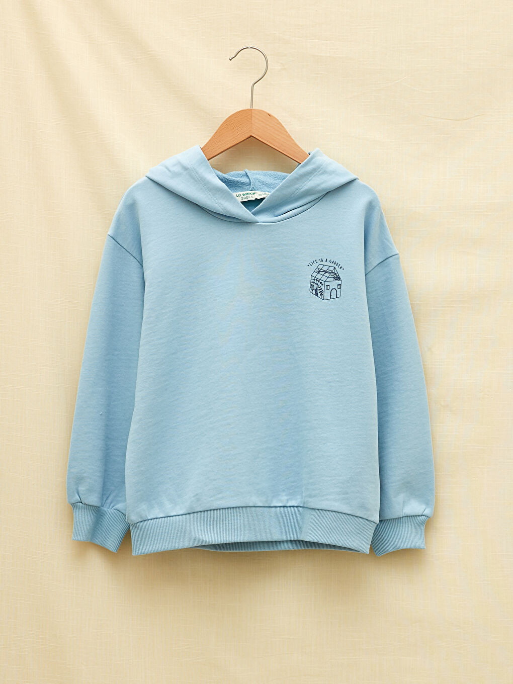 LCW Kids Hooded Printed Long Sleeve Girls' Sweatshirt -W1KA89Z4-FND