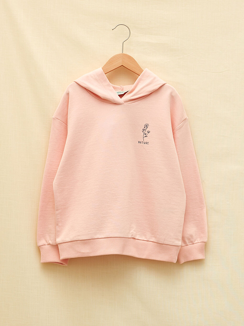LCW Kids Hooded Printed Long Sleeve Girls' Sweatshirt -W1KA89Z4-JQ4