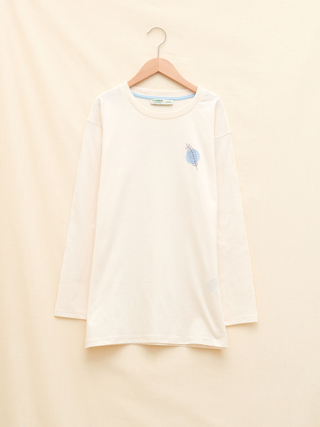 Crew Neck Printed Long Sleeve Girls' T-Shirt