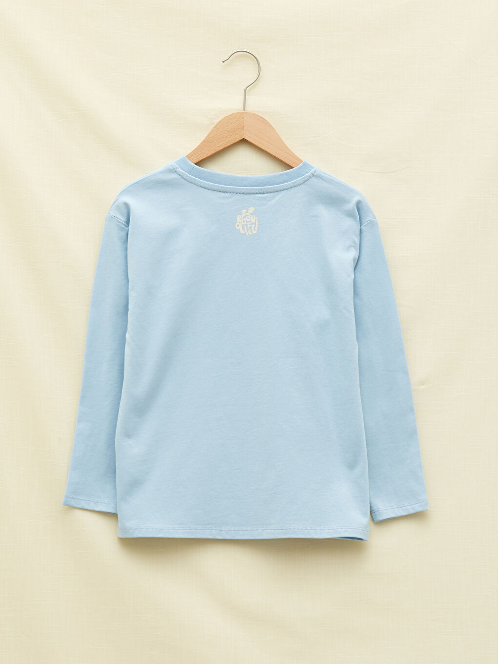 Crew Neck Printed Long Sleeve Girls' T-Shirt-1