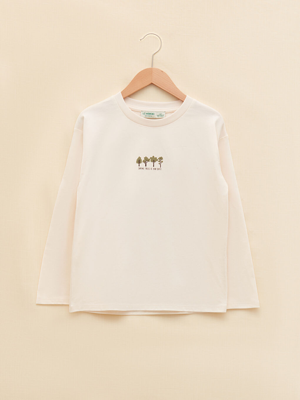 Crew Neck Printed Long Sleeve Girls' T-Shirt