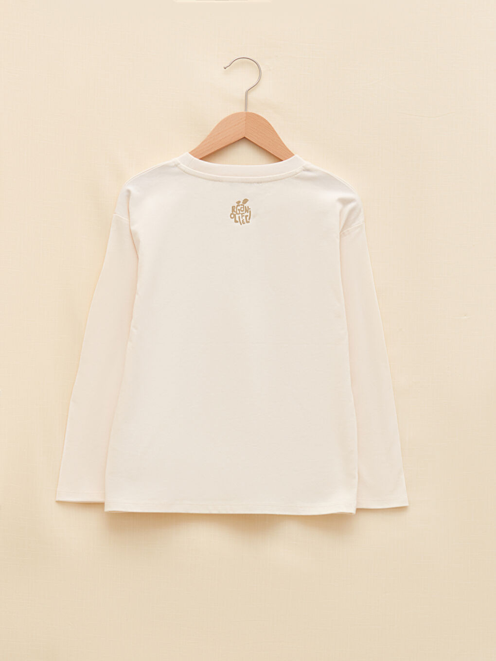 Crew Neck Printed Long Sleeve Girls' T-Shirt-1