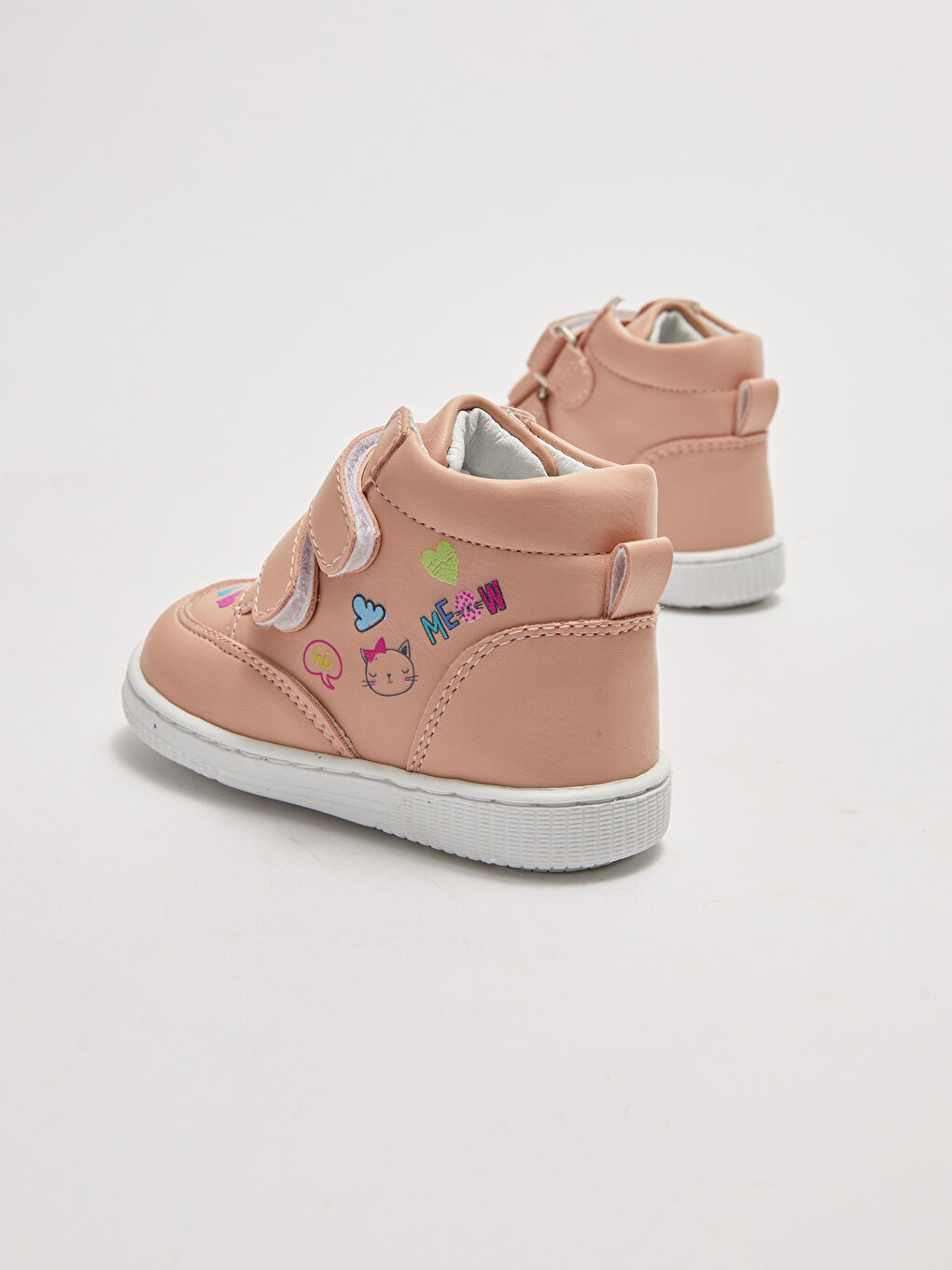 Pembe Baskılı Cırt Cırtlı Kız Bebek Yürüme Öncesi Bot-4