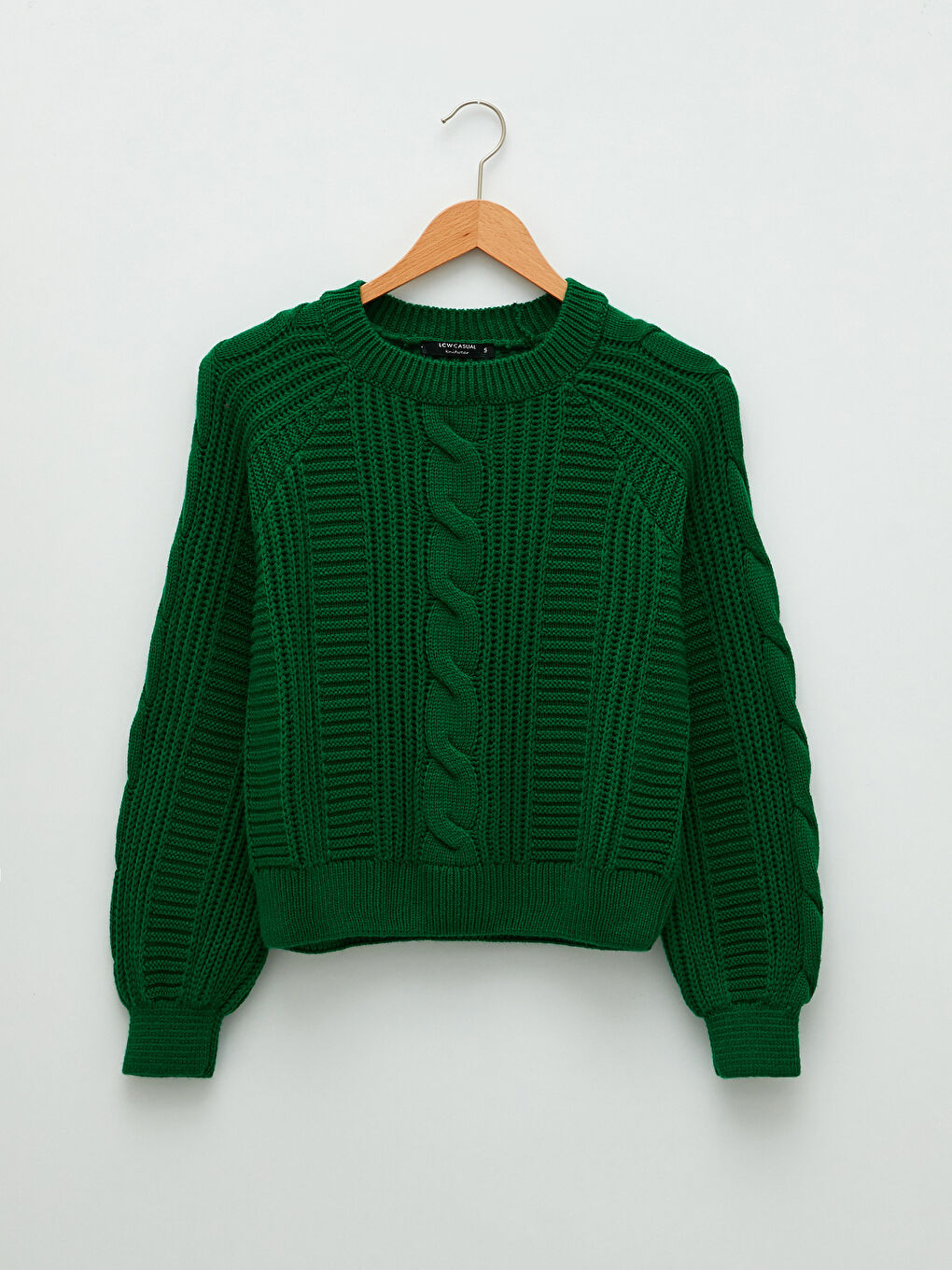 Crew Neck Self Patterned Long Sleeve Women's Knitwear Sweater-5