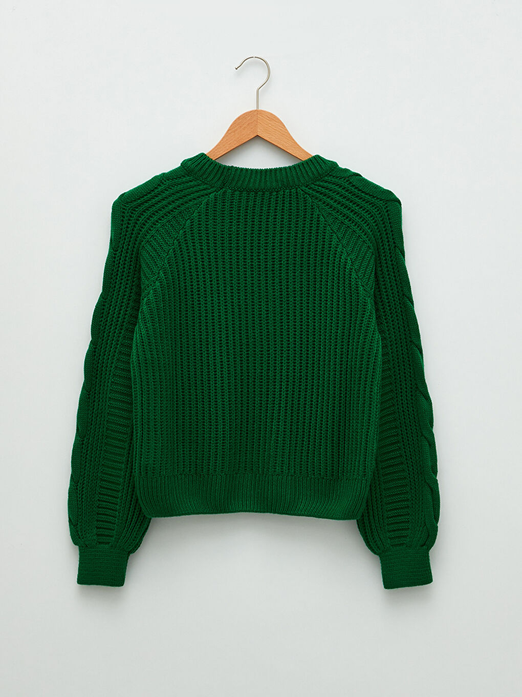 Crew Neck Self Patterned Long Sleeve Women's Knitwear Sweater-6