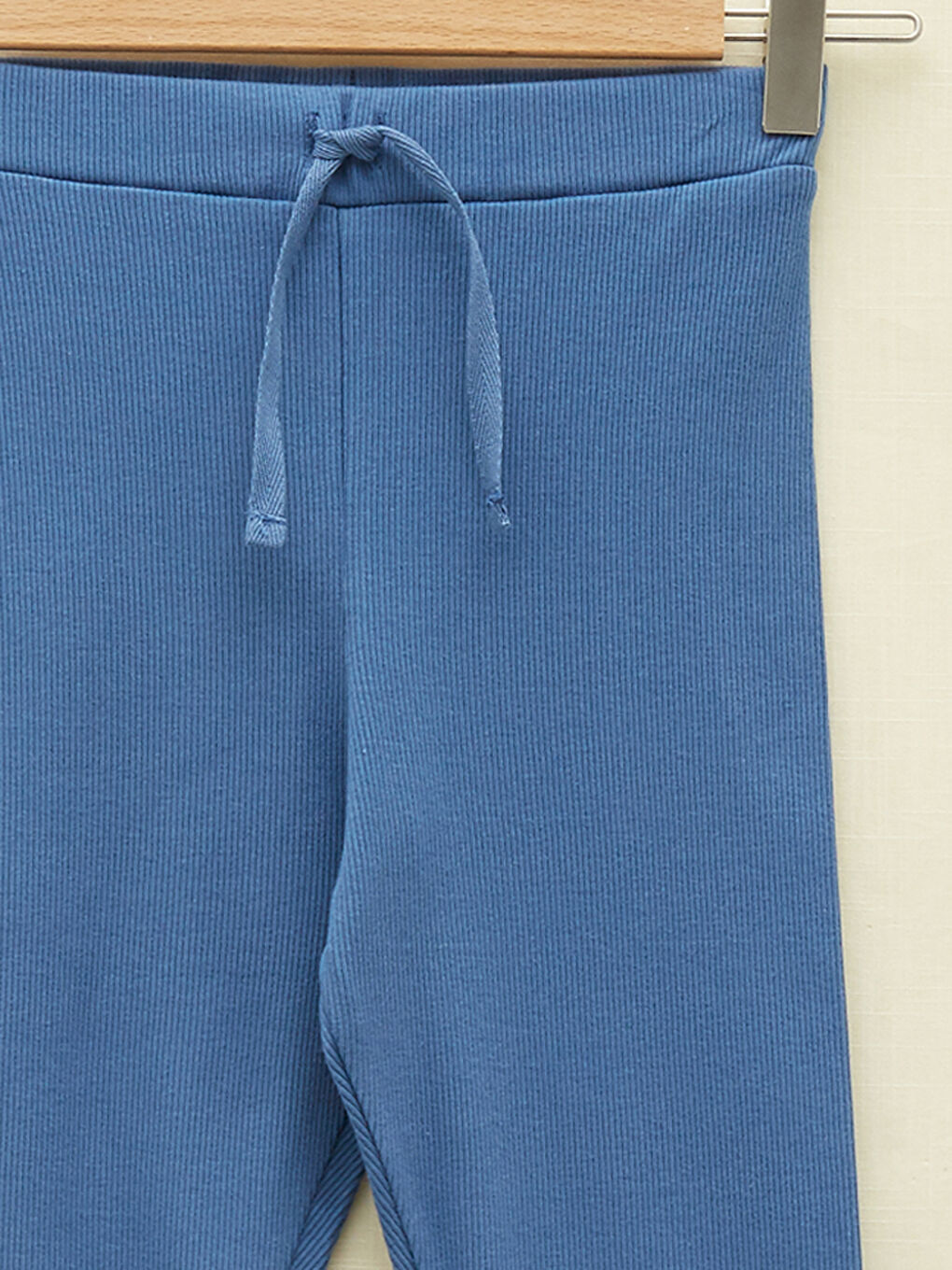 Mavi Beli Lastikli Basic Kız Çocuk Uzun Tayt-2