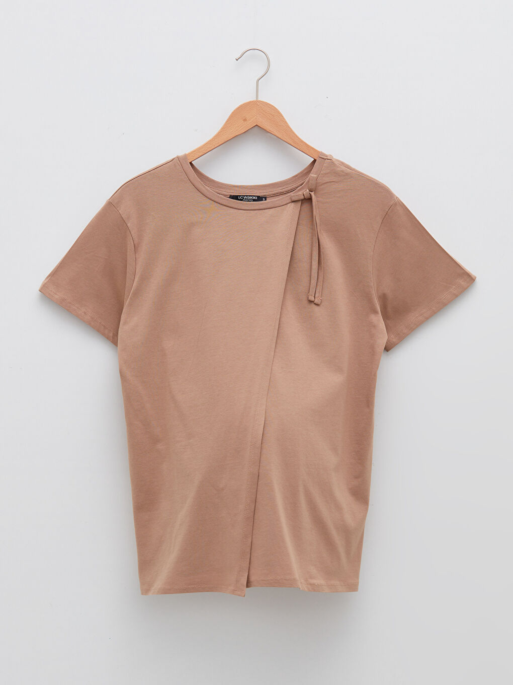 Crew Neck Regular Short Sleeve Cotton Maternity T-shirt-5