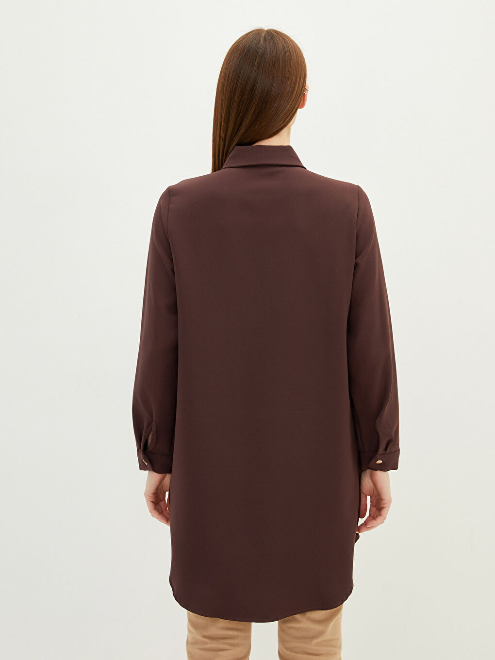 قميص تونيك للسيدات كم طويل مزين بحجر لامع دابي-4