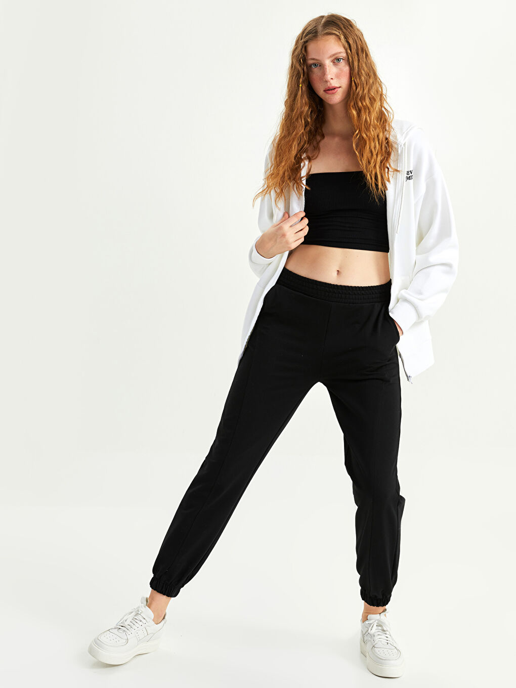 Hooded Text Printed Women's Thick Sports Cardigan-3