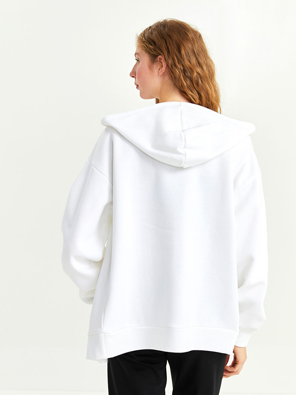 Hooded Text Printed Women's Thick Sports Cardigan-5