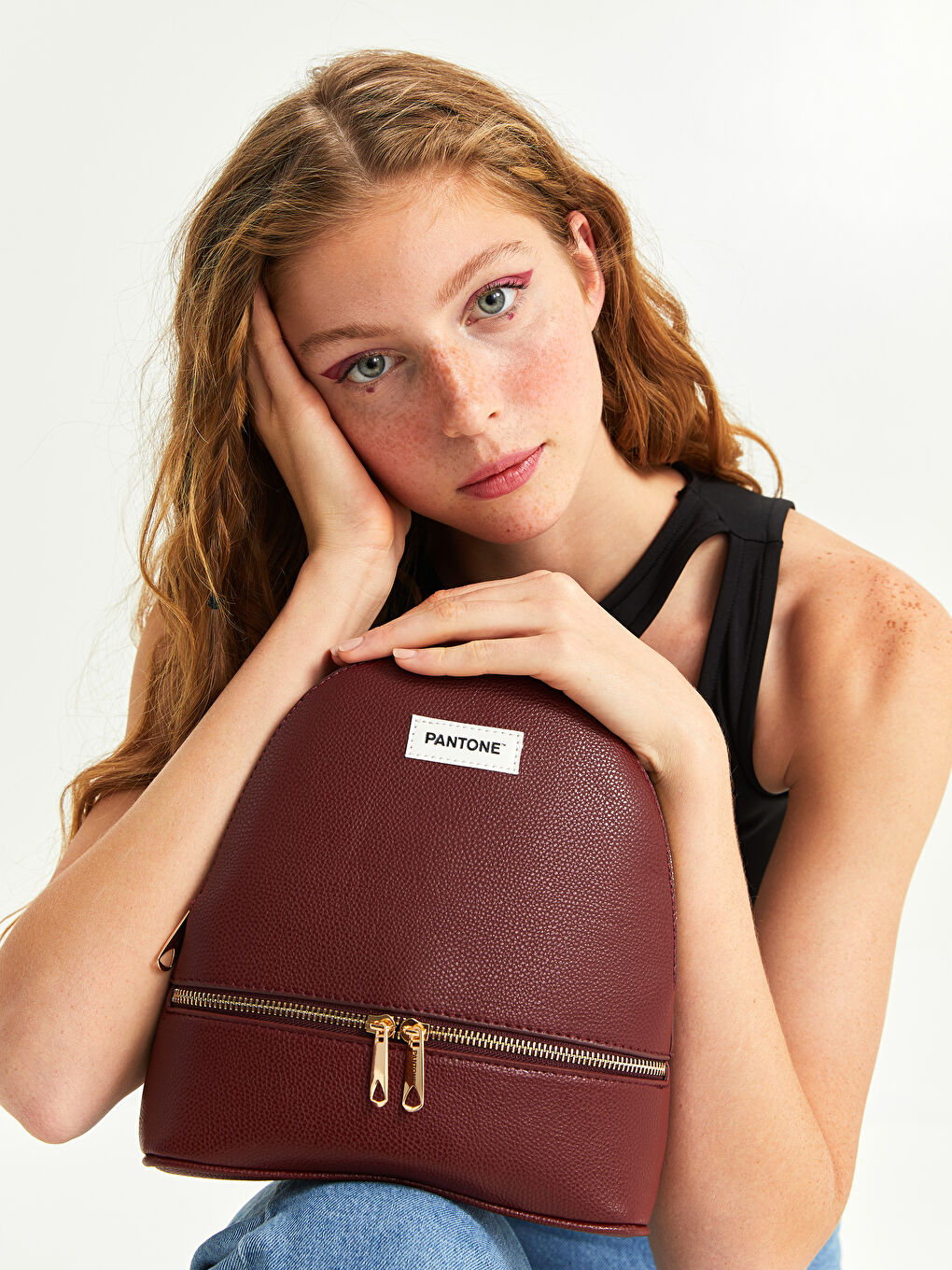 Bordo Ayarlanabilir Askılı Kadın Sırt Çantası-1