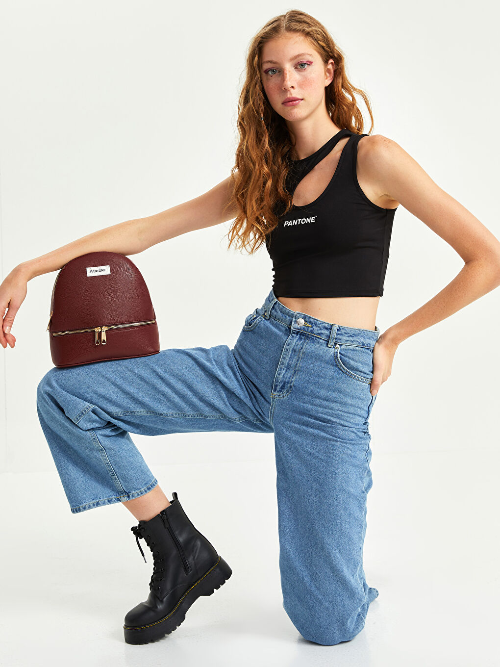 Bordo Ayarlanabilir Askılı Kadın Sırt Çantası-2